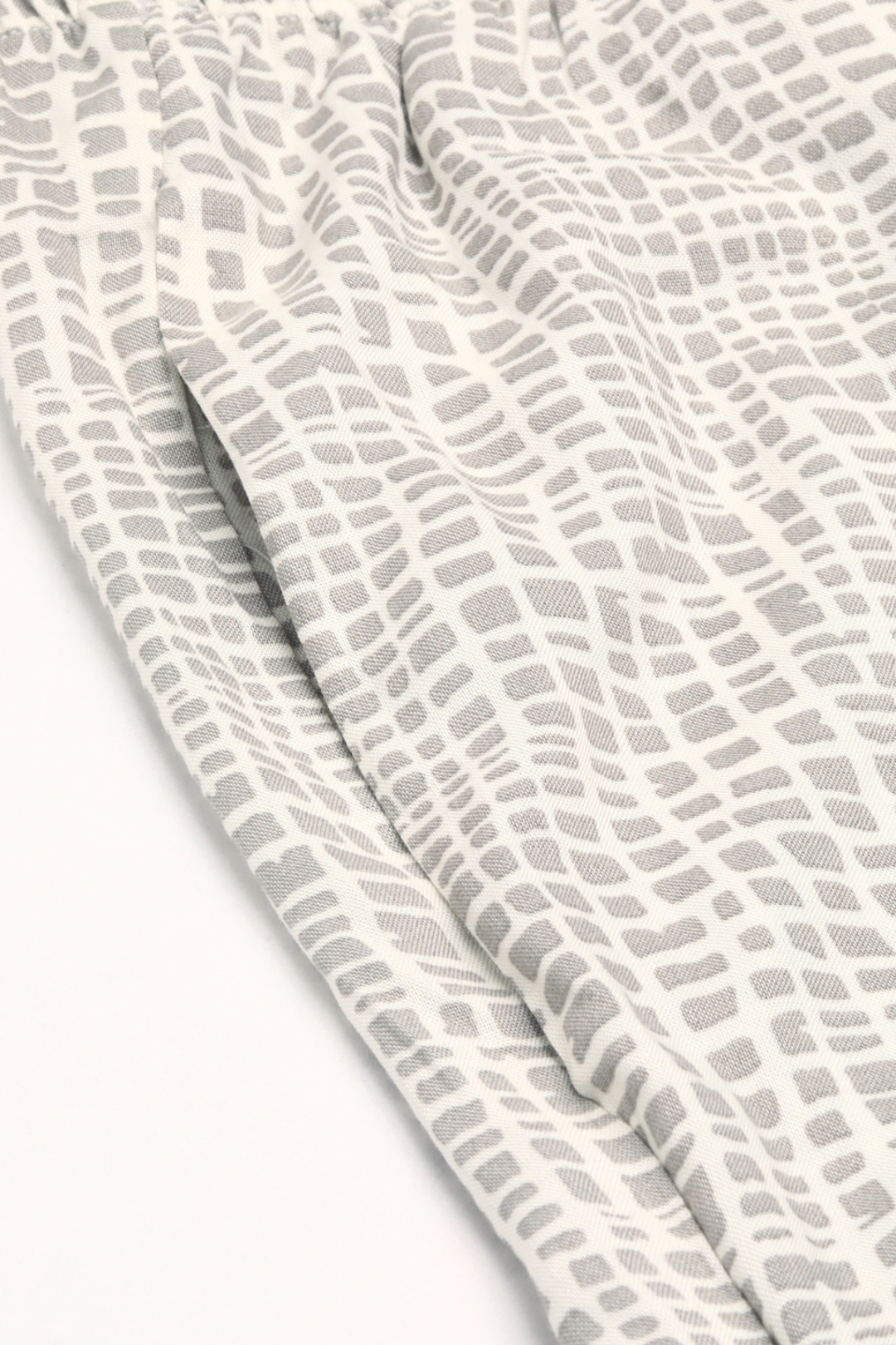 Grey Abstract Cotton Blend Women's Pajama