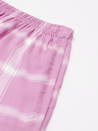 Bubblegum Checked Pink Cotton Women's Shorts