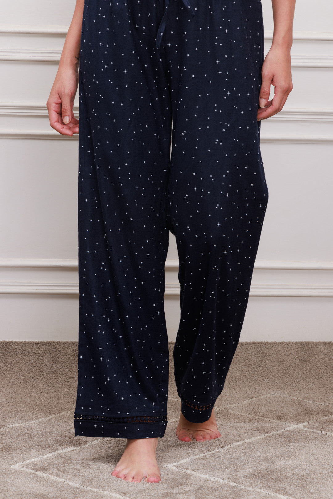 Starlight Blue Printed Cotton Twill Women's Pajama