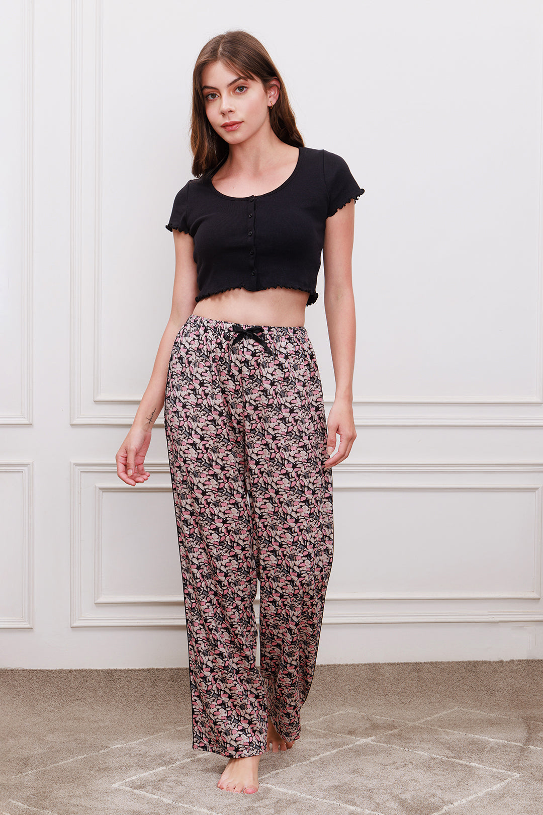 Multicolored Cotton Blend Women's Pajama