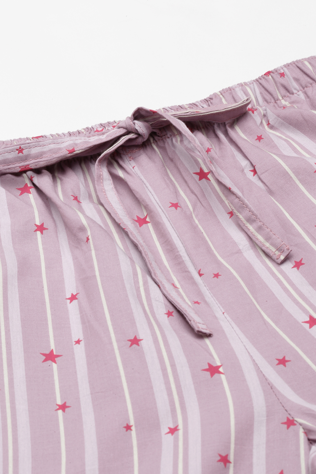 Lilac Starry Print Cotton Women's Pajama